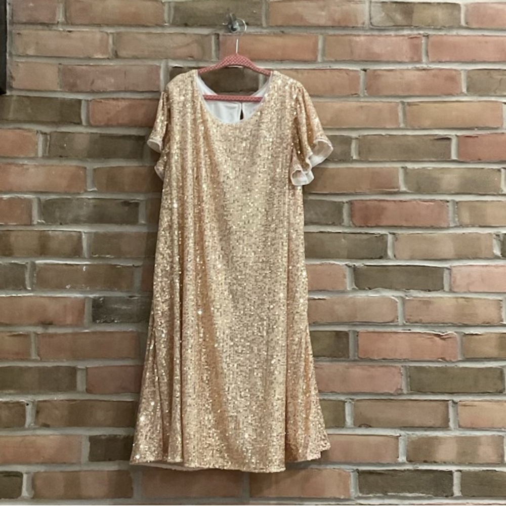 Cat & Jack Cream Tan Flutter Sleeve Sundress
